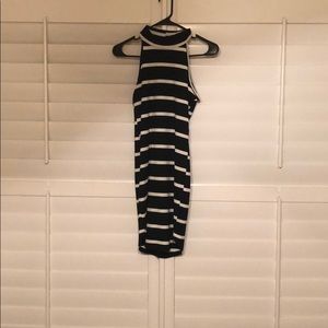 Black and white striped dress